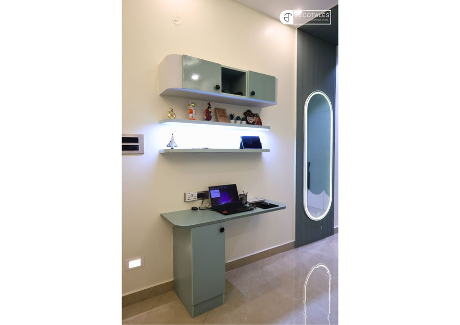 Study unit with shelves in a villa in Electronic City, Bangalore – Decotales turnkey interiors